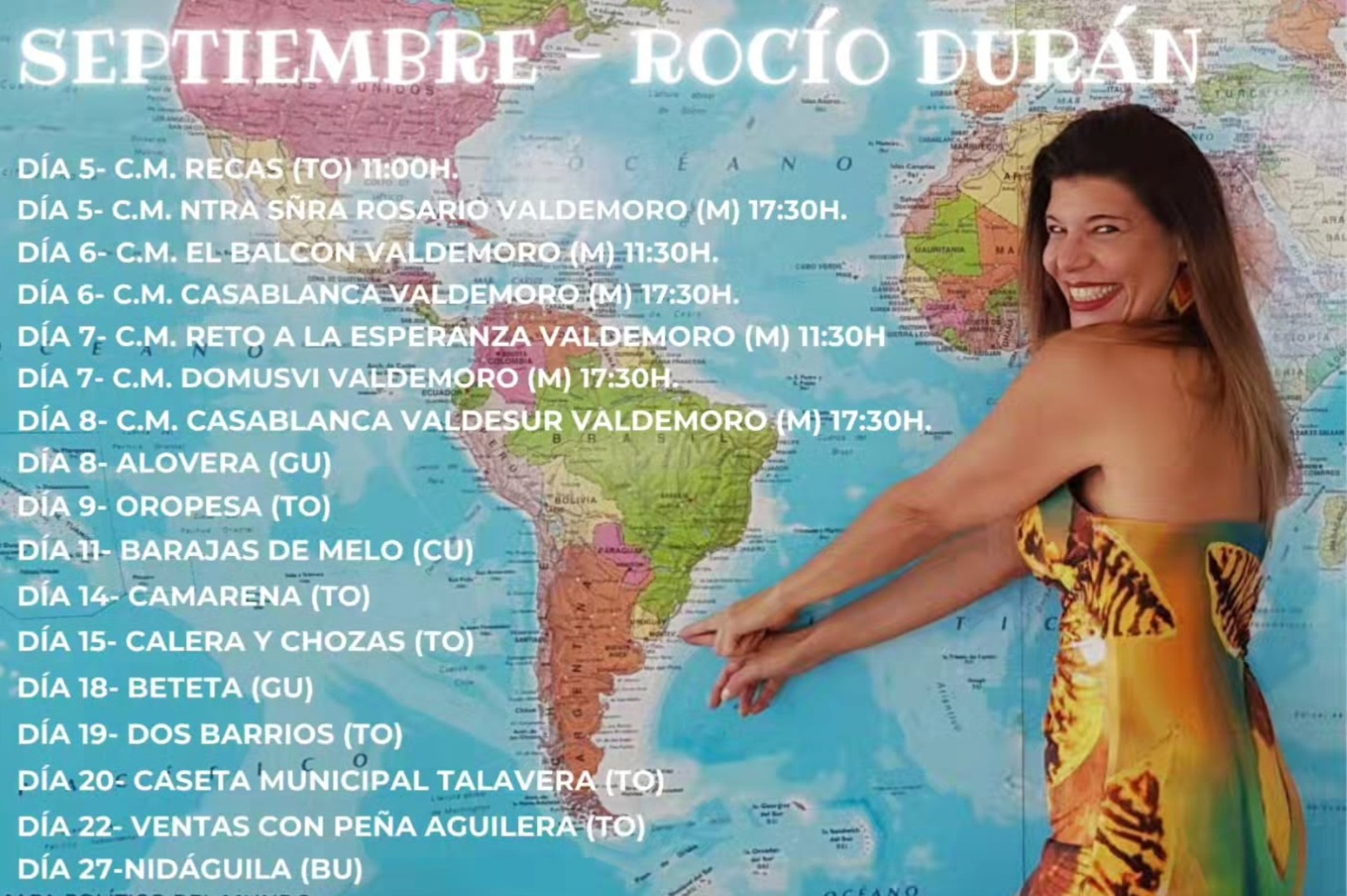 Actuaciones Septiembre 2025 Rocío Durán cantante